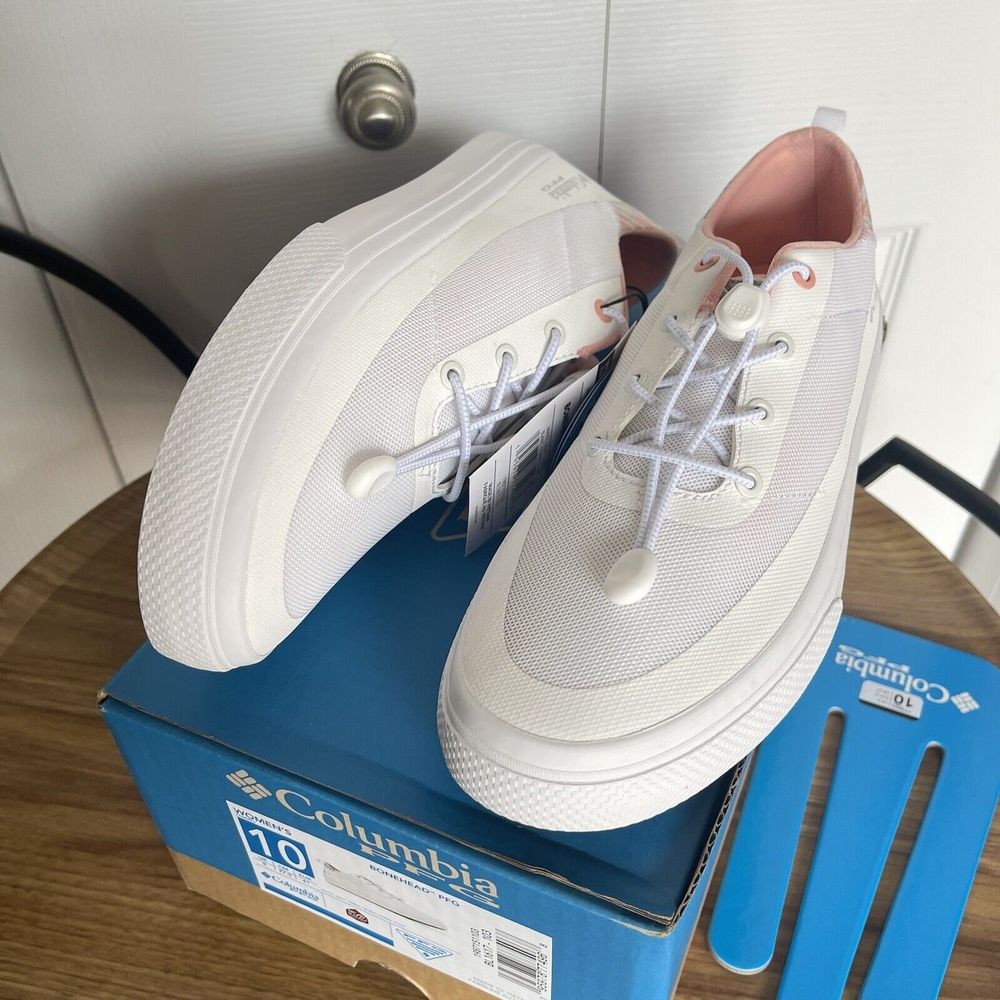Columbia Women Water Boat Shoes Sneaker Size 10 White PFG Bonehead NEW - Picture 15 of 16